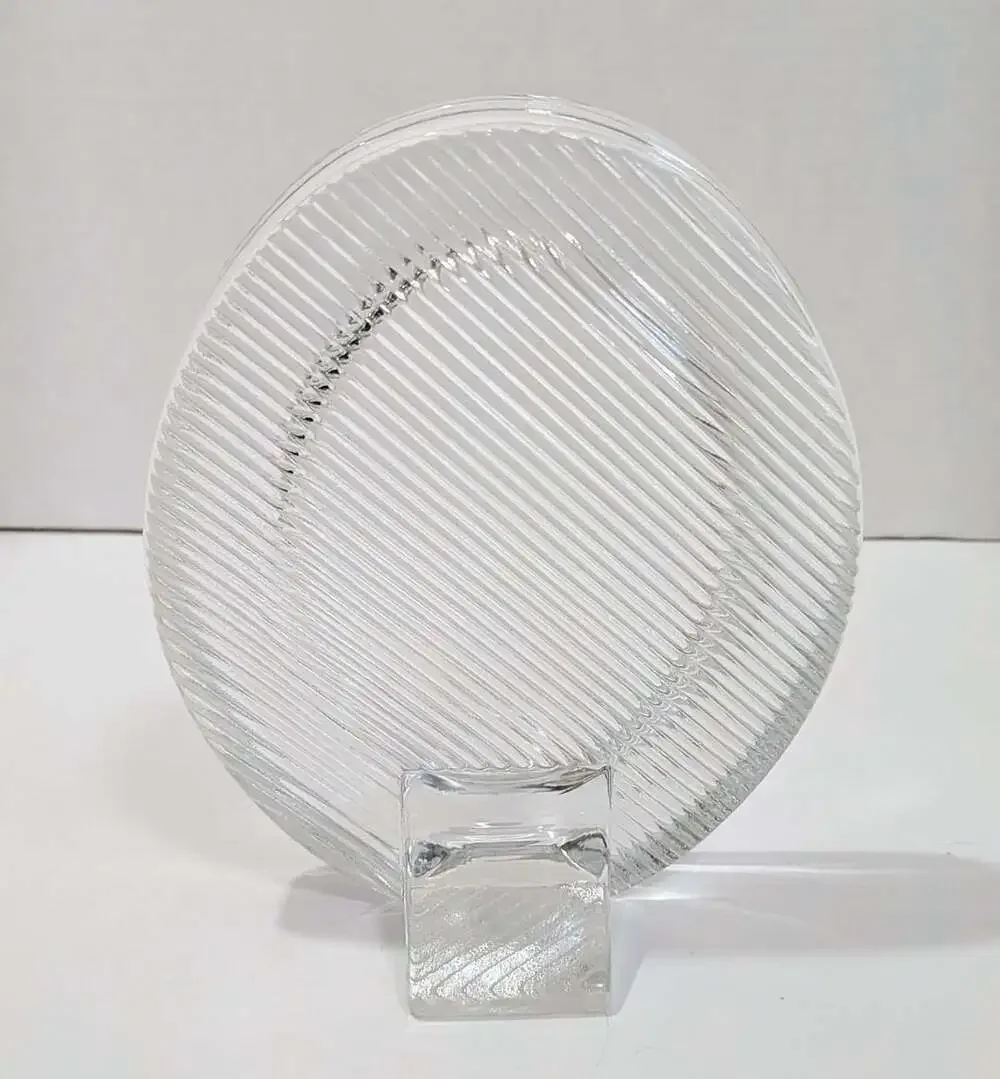 Vintage 1980s Mikasa Frame Heavy Crystal Oval Photo Frame Ribbed Glass Japan